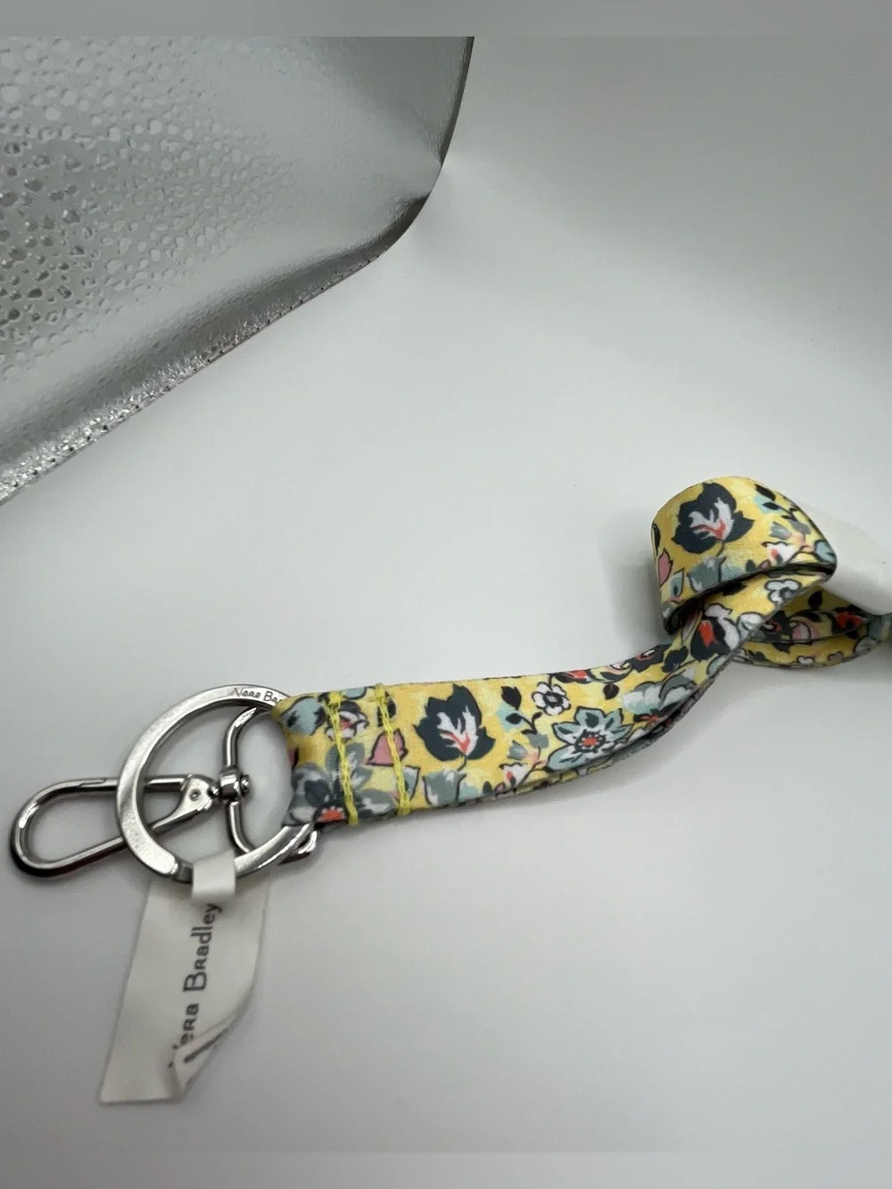 NEW Vera Bradley SUNNY GARDEN WIDE Lanyard Badge And Keys Holder Yellow